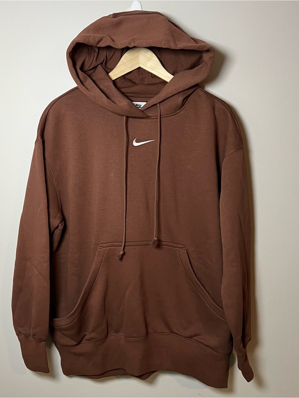 Nike Sportswear Phoenix Oversized Hoodie Women's M Brown Center Swoosh Pullover